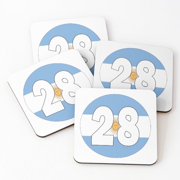 Item preview, Number 28 with Argentina flag on the background designed and sold by AllShirts21.