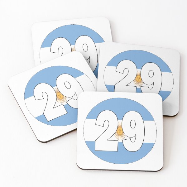 Item preview, Number 29 with Argentina flag on the background designed and sold by AllShirts21.