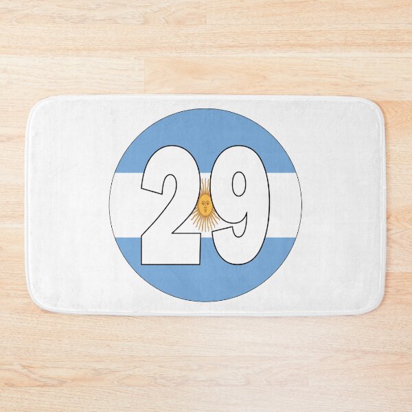 Item preview, Number 29 with Argentina flag on the background designed and sold by AllShirts21.