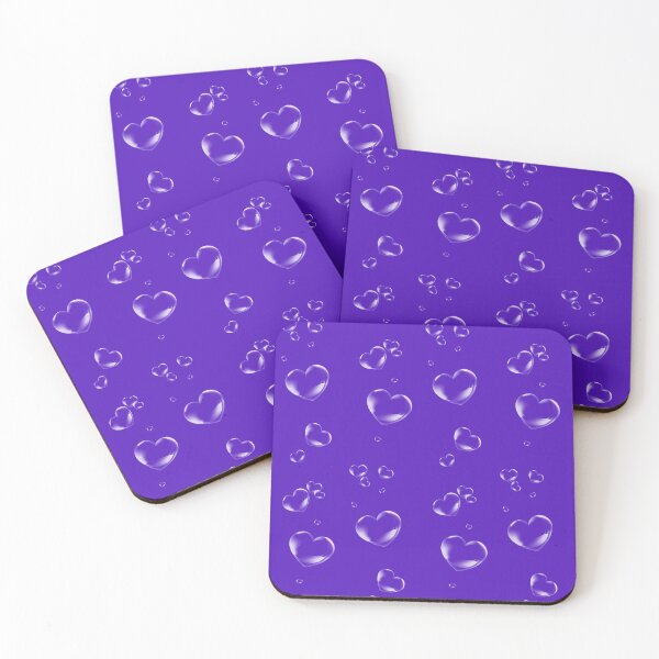 Item preview, Floating Heart Soap Bubbles Pattern on Violet designed and sold by WisdomInspired.