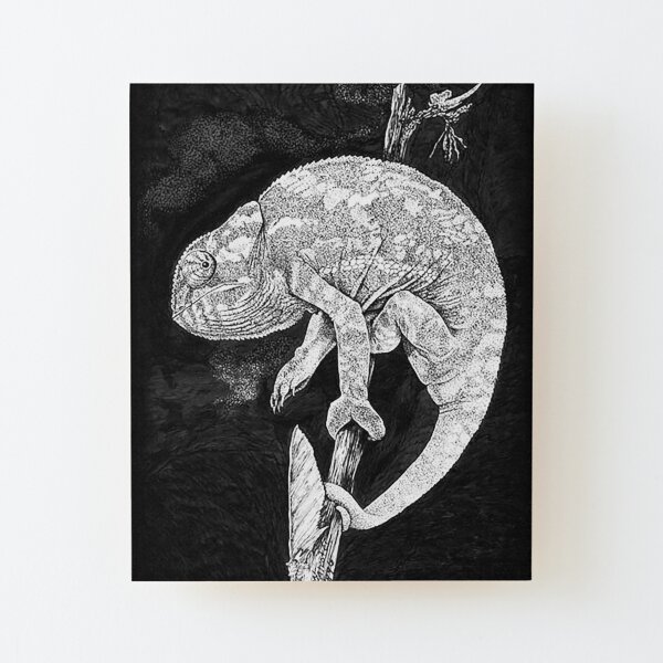Chameleon Wood Mounted Print