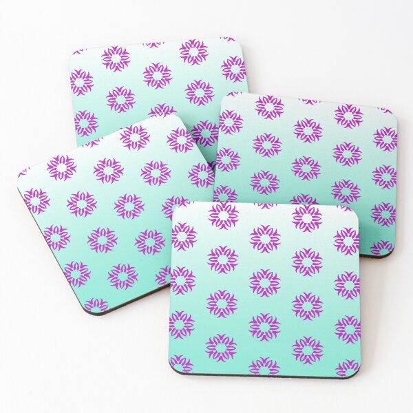 Item preview, Hot pink flowers on gradient aqua designed and sold by PetaJaneHome.