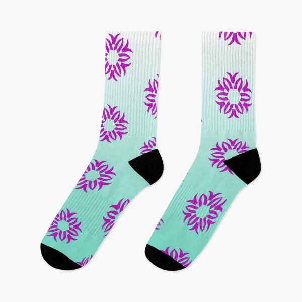 Item preview, Hot pink flowers on gradient aqua designed and sold by PetaJaneHome.