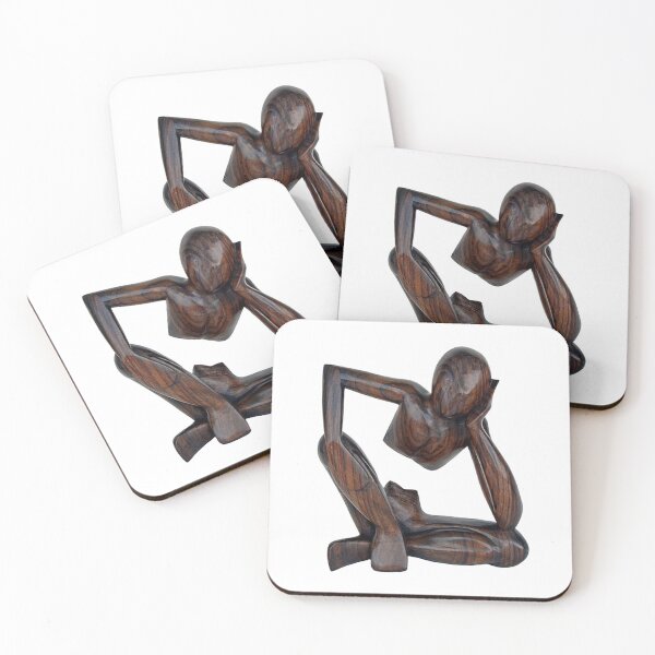 Item preview, Brown wooden human figure sculpture designed and sold by bassel-ad.