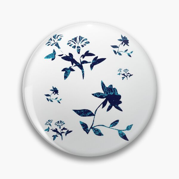 Item preview, Patterned flowers in blue designed and sold by Moonyflower.