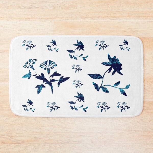 Item preview, Patterned flowers in blue designed and sold by Moonyflower.