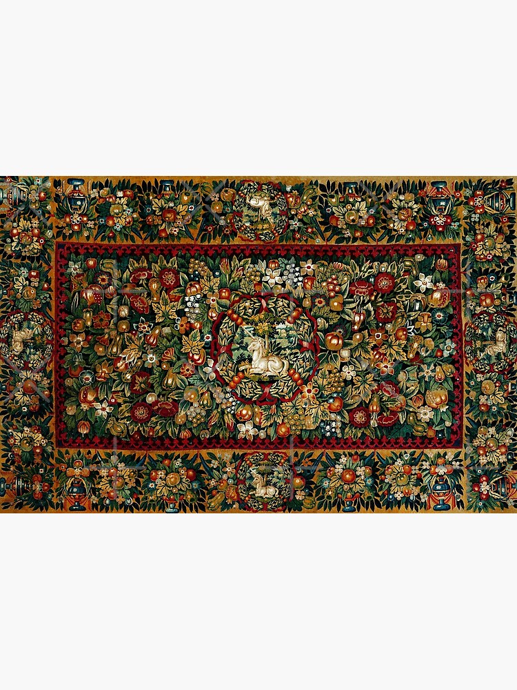 Medieval Unicorn Floral Tapestry by epitomegirl