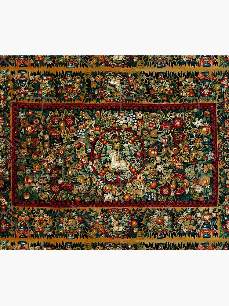 Medieval Unicorn Floral Tapestry by epitomegirl
