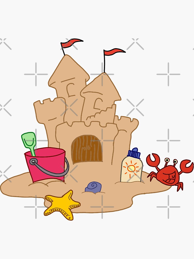 "Sand Castle" Sticker for Sale by stickersbylaurt Redbubble