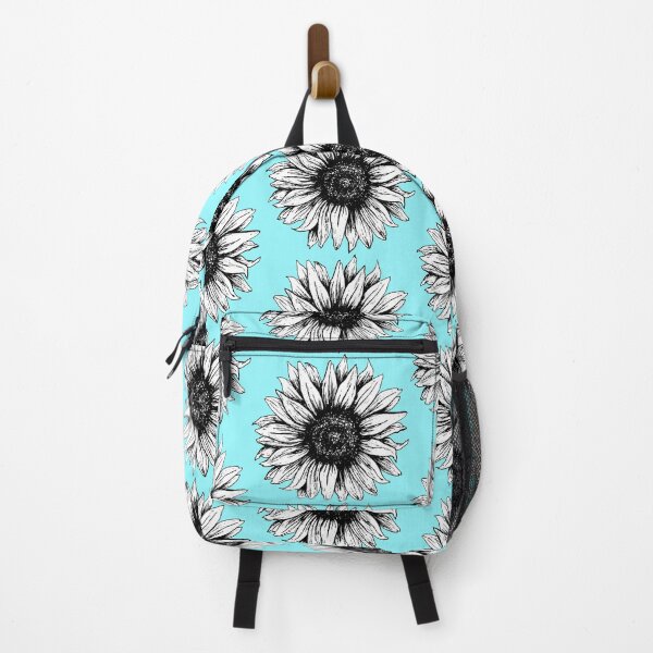 Item preview, Black and White Sunflower (aqua background) designed and sold by LiciaMarie.