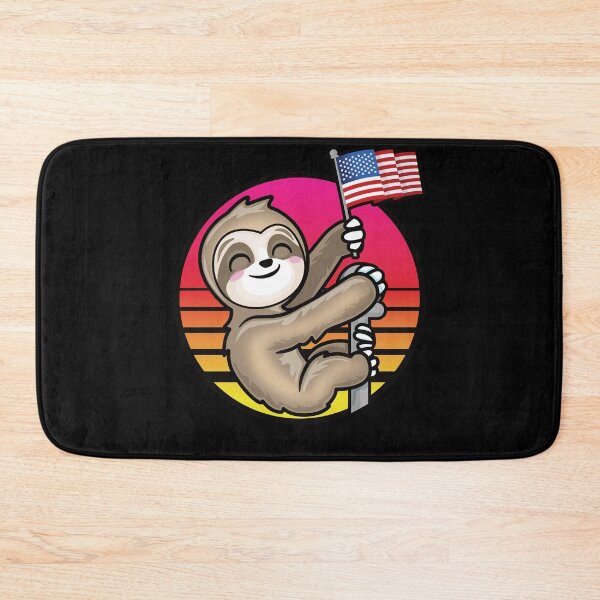 Item preview, Kawaii Cute USA Patriotic Sloth Retro vintage designed and sold by pablomendoza.