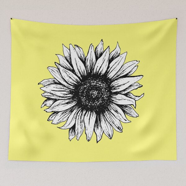 Item preview, Black and White Sunflower (yellow background) designed and sold by LiciaMarie.