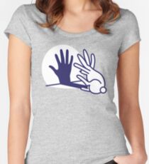 hand shadow rabbit Women's Fitted Scoop T-Shirt