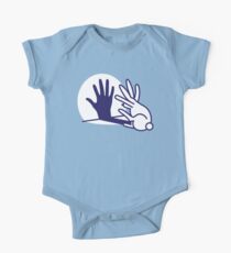 hand shadow rabbit Short Sleeve Baby One-Piece
