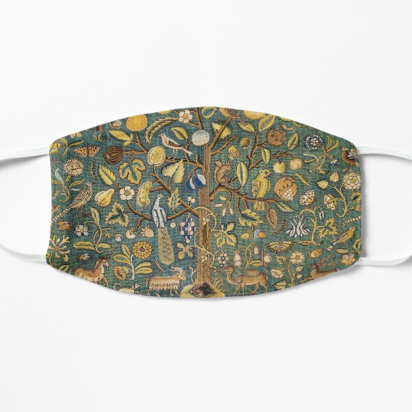Ancient Animals & Tree Medieval Unicorn Floral Tapestry Flat Mask