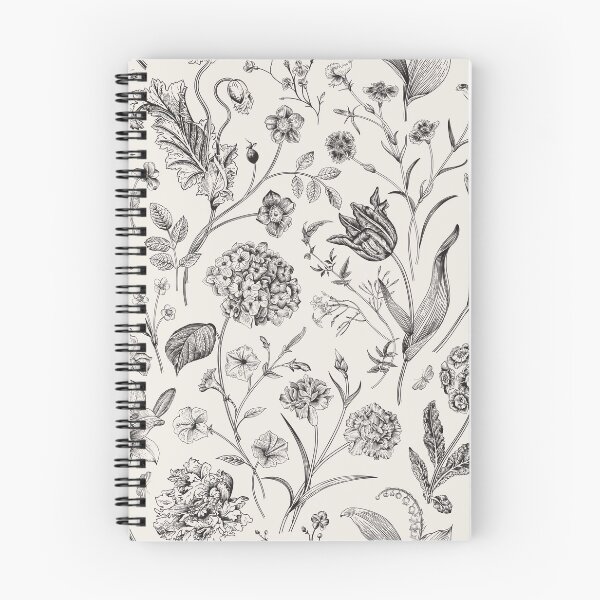 Item preview, Vintage Black Beige Toile Garden Floral Pattern designed and sold by PUFFYP.