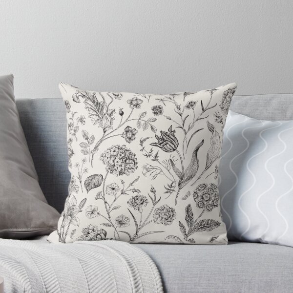 Artikel-Vorschau von Vintages schwarz-beiges Toile-Garten-Blumenmuster, designt und verkauft von PUFFYP.