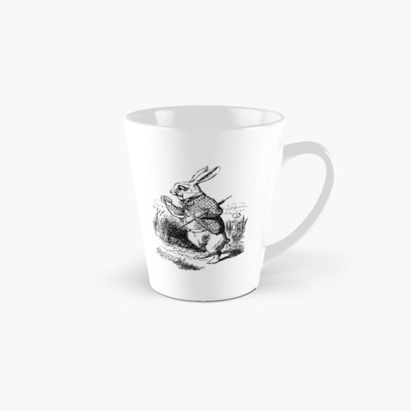 Alice in Wonderland | White Rabbit Checks His Watch | Vintage Alice | Black and White | Tall Mug