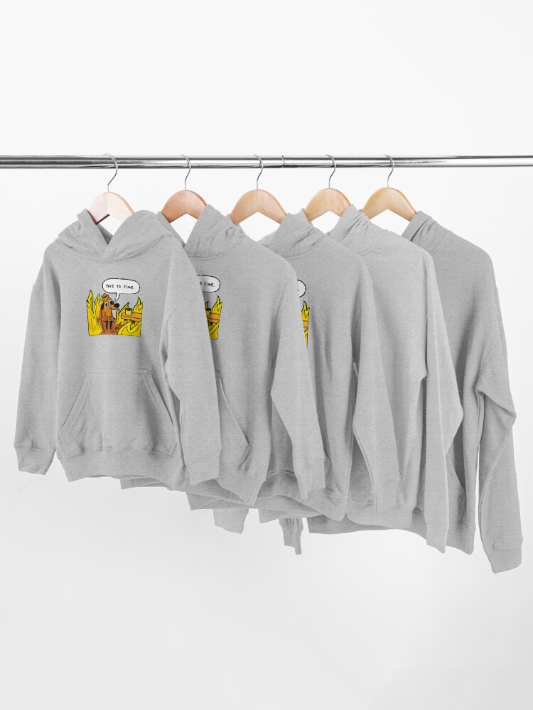 Alternate view of This is fine - Dog Fire Meme Kids Pullover Hoodie