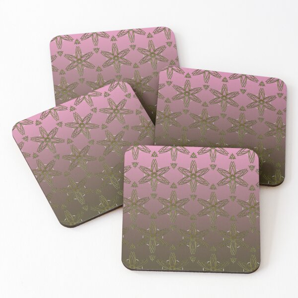 Item preview, Old gold star pattern on pink to old gold gradient background  designed and sold by PetaJaneHome.