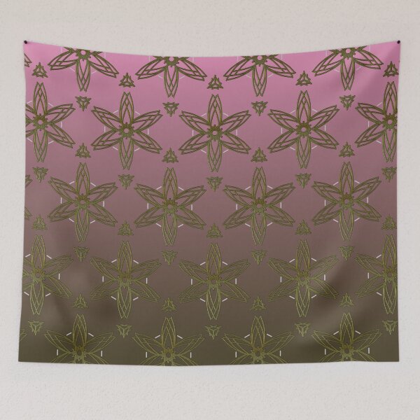 Item preview, Old gold star pattern on pink to old gold gradient background  designed and sold by PetaJaneHome.