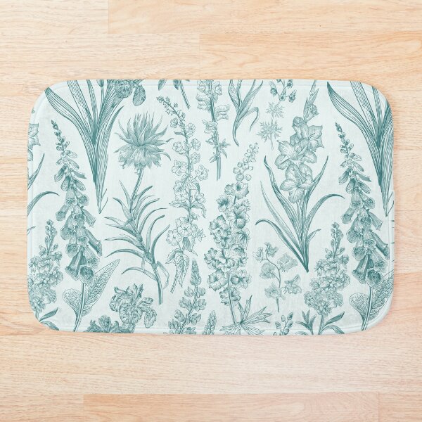 Item preview, Vintage Garden Mint Green Toile Floral Pattern designed and sold by PUFFYP.