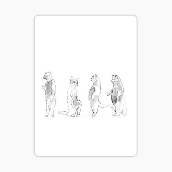 Standing Cats Sticker