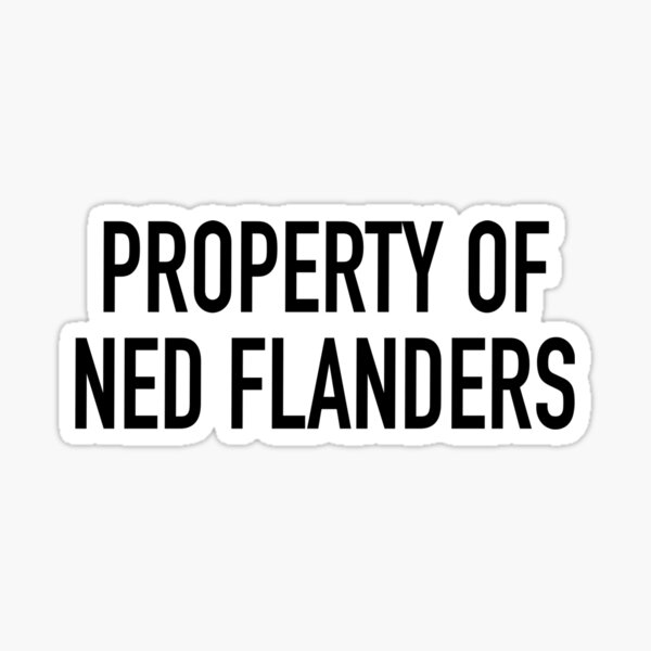 Vista previa del artículo con la obra «Propiedad de Ned Flanders», diseñado y vendido por Dinneendraws.