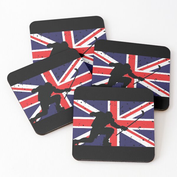 Item preview, British UK Ice Hockey Silhouette Celebration Distressed designed and sold by CanvasTee.
