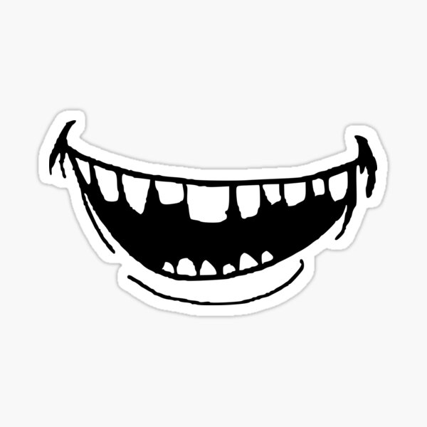 Big Smiley Face Stickers Redbubble - fake smile awkward facepng roblox
