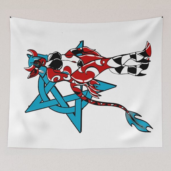 Item preview, Blue Hair and Pentagrams Succubus Pinup  designed and sold by PoesUnderstudy.