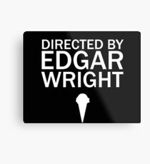 Directed by Edgar Wright (White) Metal Print