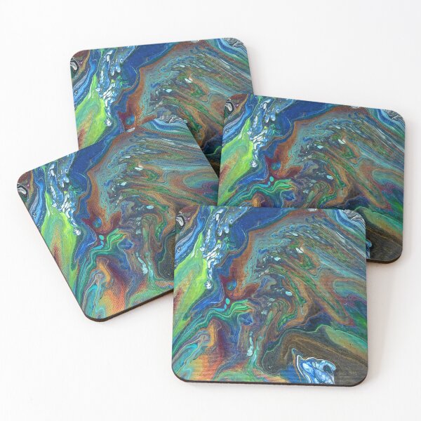 Item preview, Rainbow Abstract Art Acrylic Pour Painting designed and sold by mariab626.