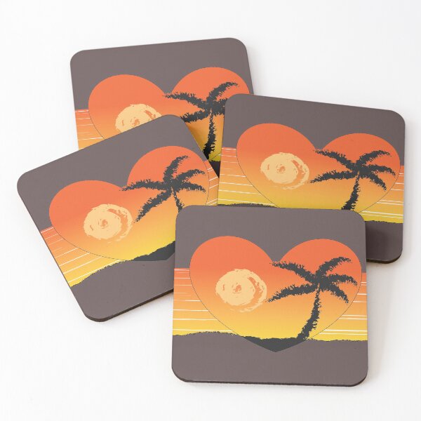 Item preview, Vintage Retro Sunset Palm Tree In Heart - Orange Sunset Aesthetic Nature designed and sold by pcreations.