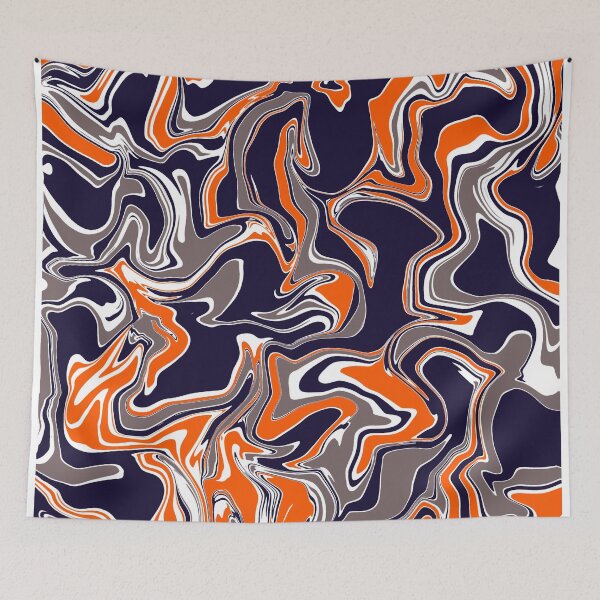 Item preview, Grey Navy Orange and White Oil Slick designed and sold by WildNClassyFun.
