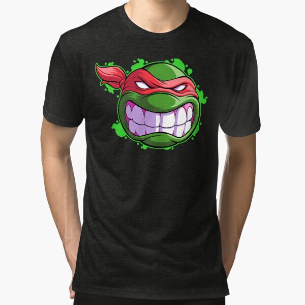 printful2 Teenage Mutant Ninja Turtles Raphael Unisex Tri-Blend T-Shirt White Fleck Triblend / M