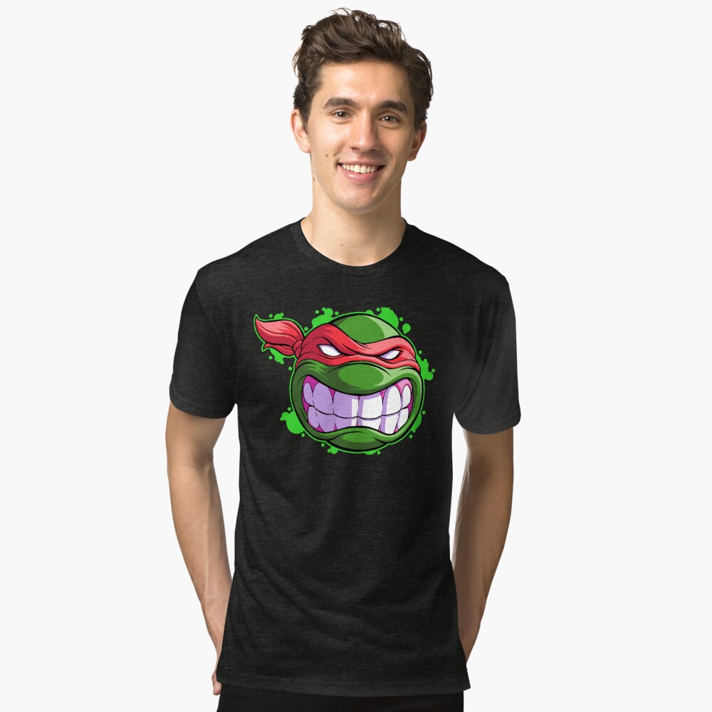 printful2 Teenage Mutant Ninja Turtles Raphael Unisex Tri-Blend T-Shirt White Fleck Triblend / M