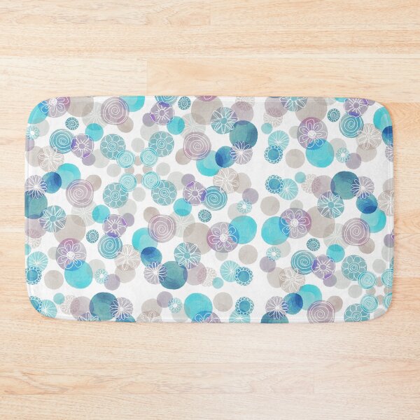 Item preview, “Floral in Blue Berry Colours” | Flowers And Circles designed and sold by LiseHoltArt.