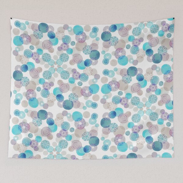 Item preview, “Floral in Blue Berry Colours” | Flowers And Circles designed and sold by LiseHoltArt.