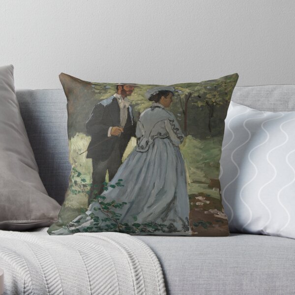 Bazille and Camille|Claude Monet Throw Pillow