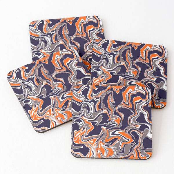 Item preview, Grey Navy Orange and White Oil Slick designed and sold by WildNClassyFun.