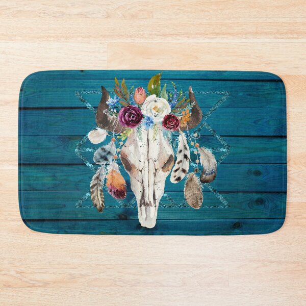Item preview, Southwestern Rustic Boho Glam Longhorn Skull Feathers designed and sold by Glimmersmith.