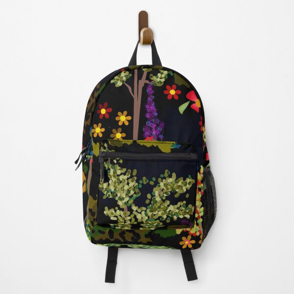 Item preview, Seamless cartoon cute flowers floral plants trees black pattern designed and sold by fuzzyfox.