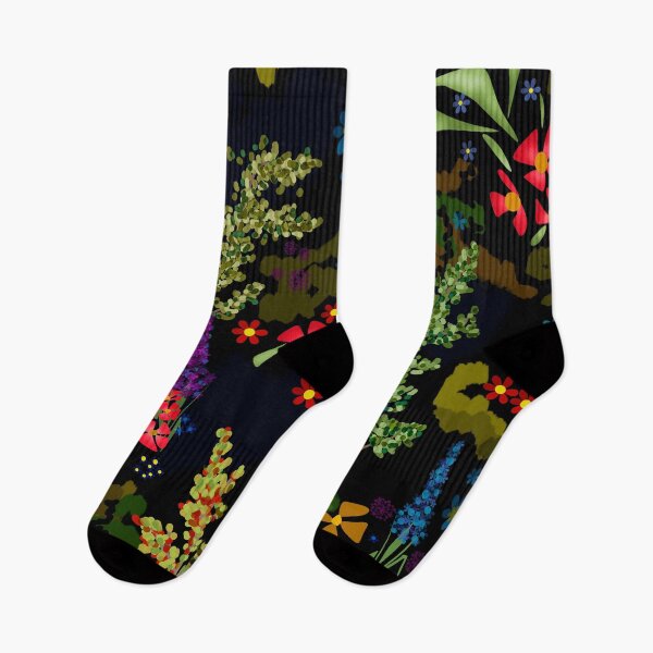 Item preview, Seamless cartoon cute flowers floral plants trees black pattern designed and sold by fuzzyfox.
