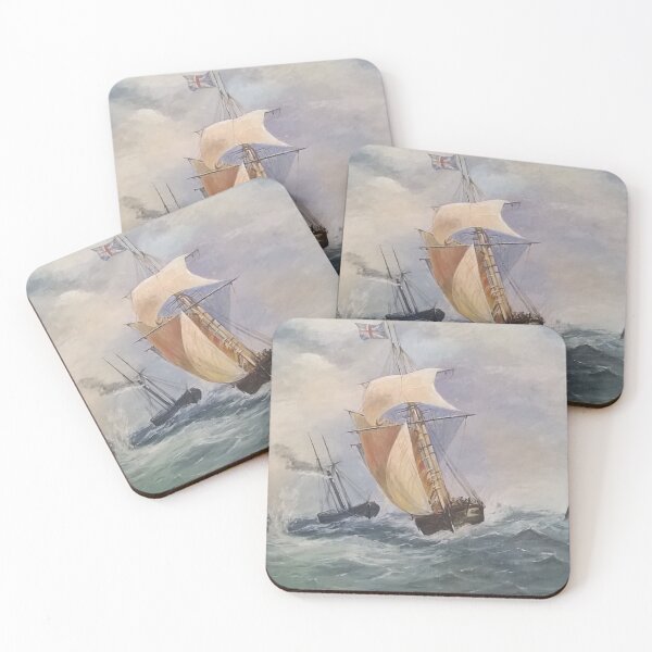 Item preview, Seascape Print Of Original Oil Painting Of Naval Scene of Unknown Artist 1880s. designed and sold by carlarmes.