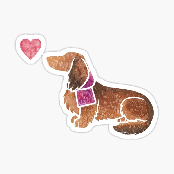 Vista previa del artículo con la obra «Dachshund Acuarela (pelo largo)», diseñado y vendido por animalartbyjess.