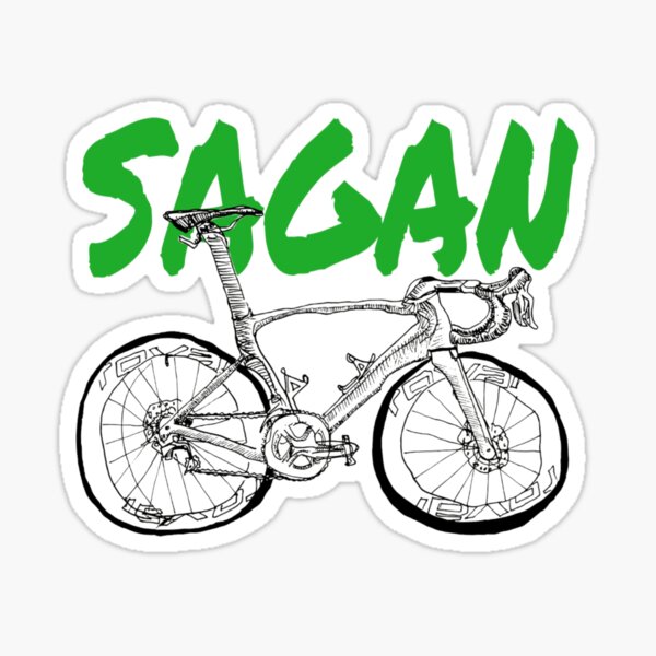 S-Works Sagan Green Jersey Fahrradzeichnung Sticker