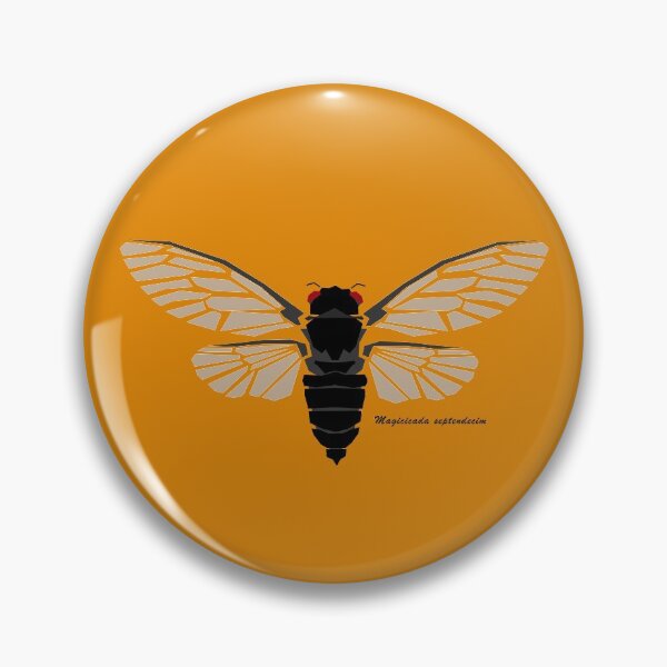 Item preview, Periodical Cicada Geometric Wildlife with Orange Background designed and sold by WildByNature.