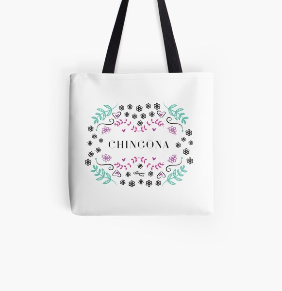 Chingona Floral All Over Print Tote Bag