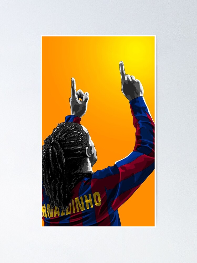 Ysirseu Ronaldinho Gaucho Barca Metal Tin Sign 8 x 12 in Sport Artwork  Vintage Poster Man Cave Decorative
